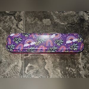 Colorful Rainbow & Stars Tin Pencil Case BNIB